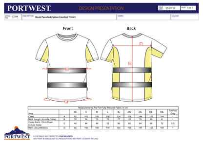 Ostrzegawczy T-Shirt Z Panelami Z Siatki