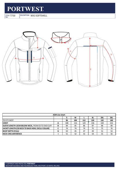 Wododoporny, oddychajacy softshell WX3